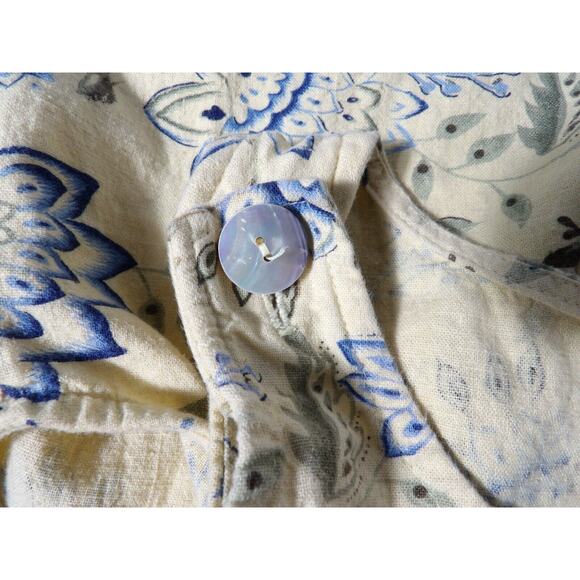 Vintage Requirements Linen Midi Dress Medium Yellow Floral Cottage Core Fairy Y2 - Picture 3 of 13